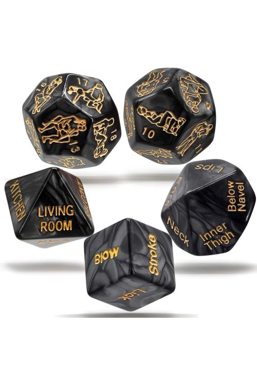 ألعاب زوجية رومانسية - 5 قطع نرد لتقوية العلاقات مع حقيبة تخزين